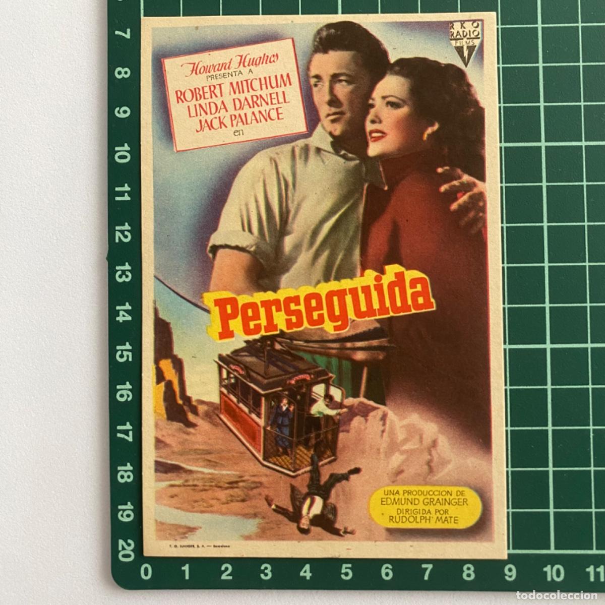 Cine: folleto de mano programa de cine pelicula Perseguida - Foto 1