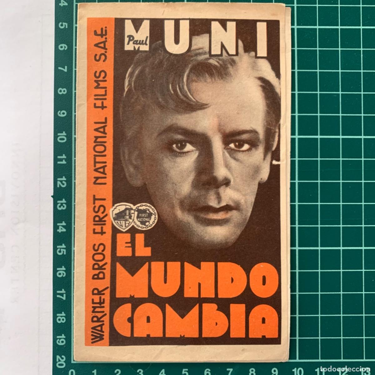 Cinema: Folleto de mano programa de cine pelicula el mundo cambia capitol 1935