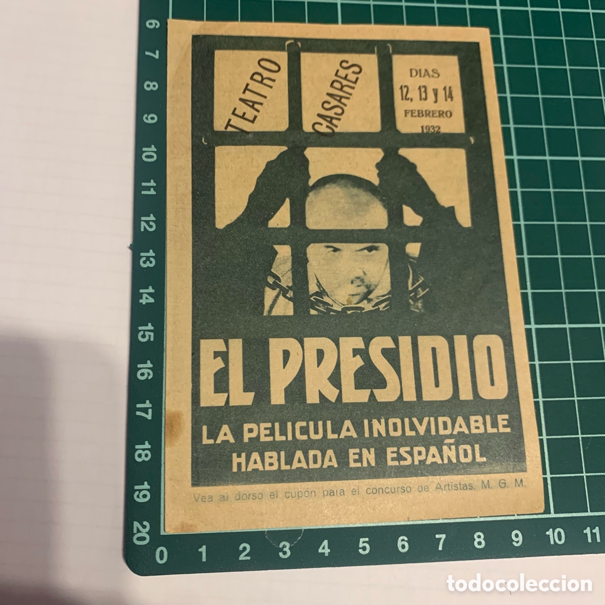 Cinema: Folleto de mano programa de cine pelicula el presidio 1932 teatro casares