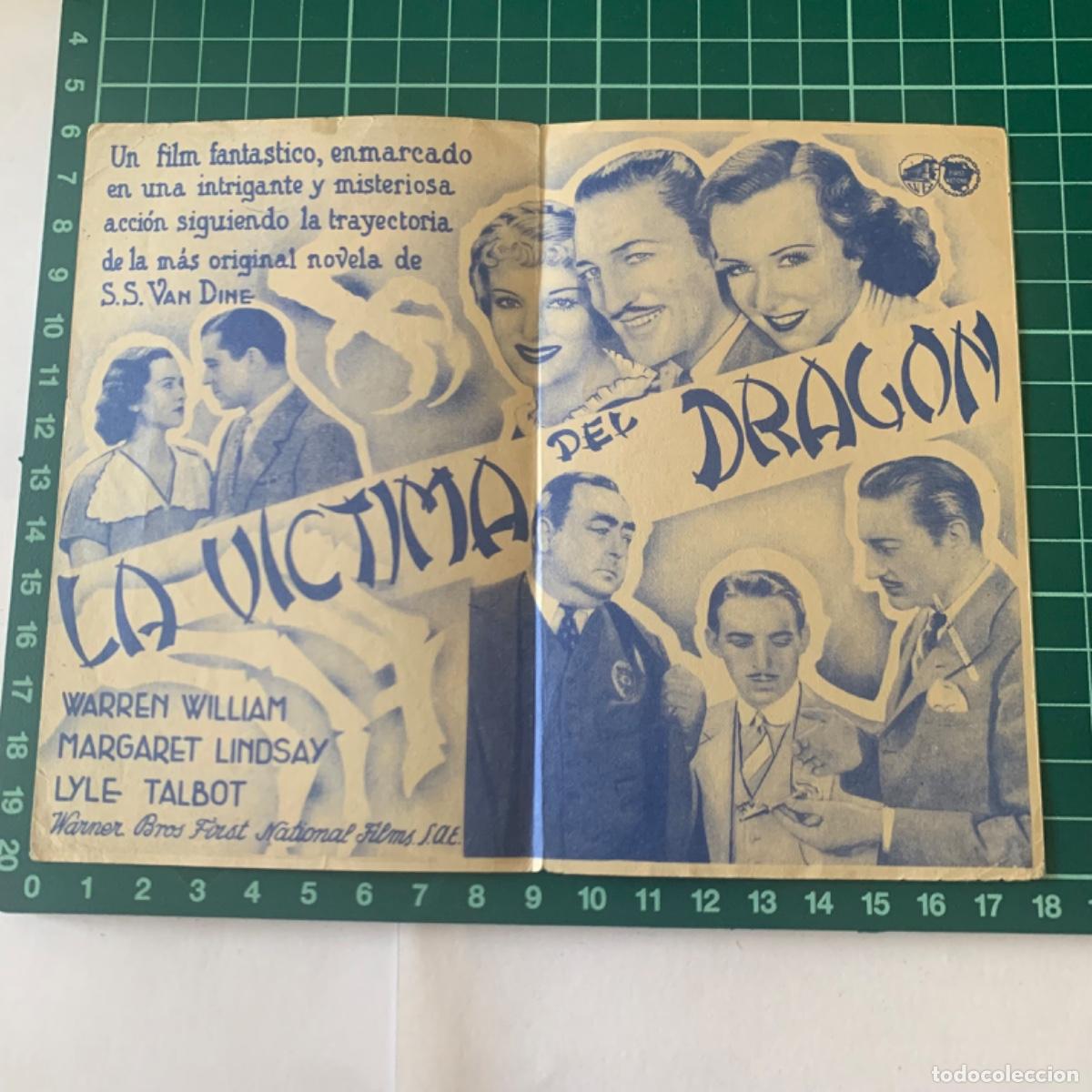 Cine: Folleto de mano programa de cine pelicula la victima del dragon - Foto 2