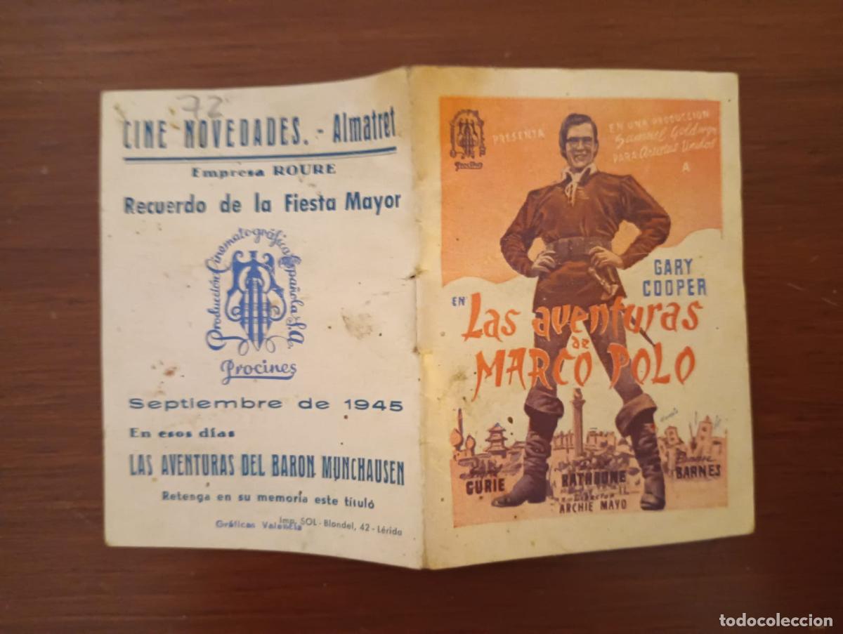 Cine: PTCC 504 LAS AVENTURAS DE MARCO POLO PROGRAMA LIBRITO PROCINES GARY COOPER - Foto 1