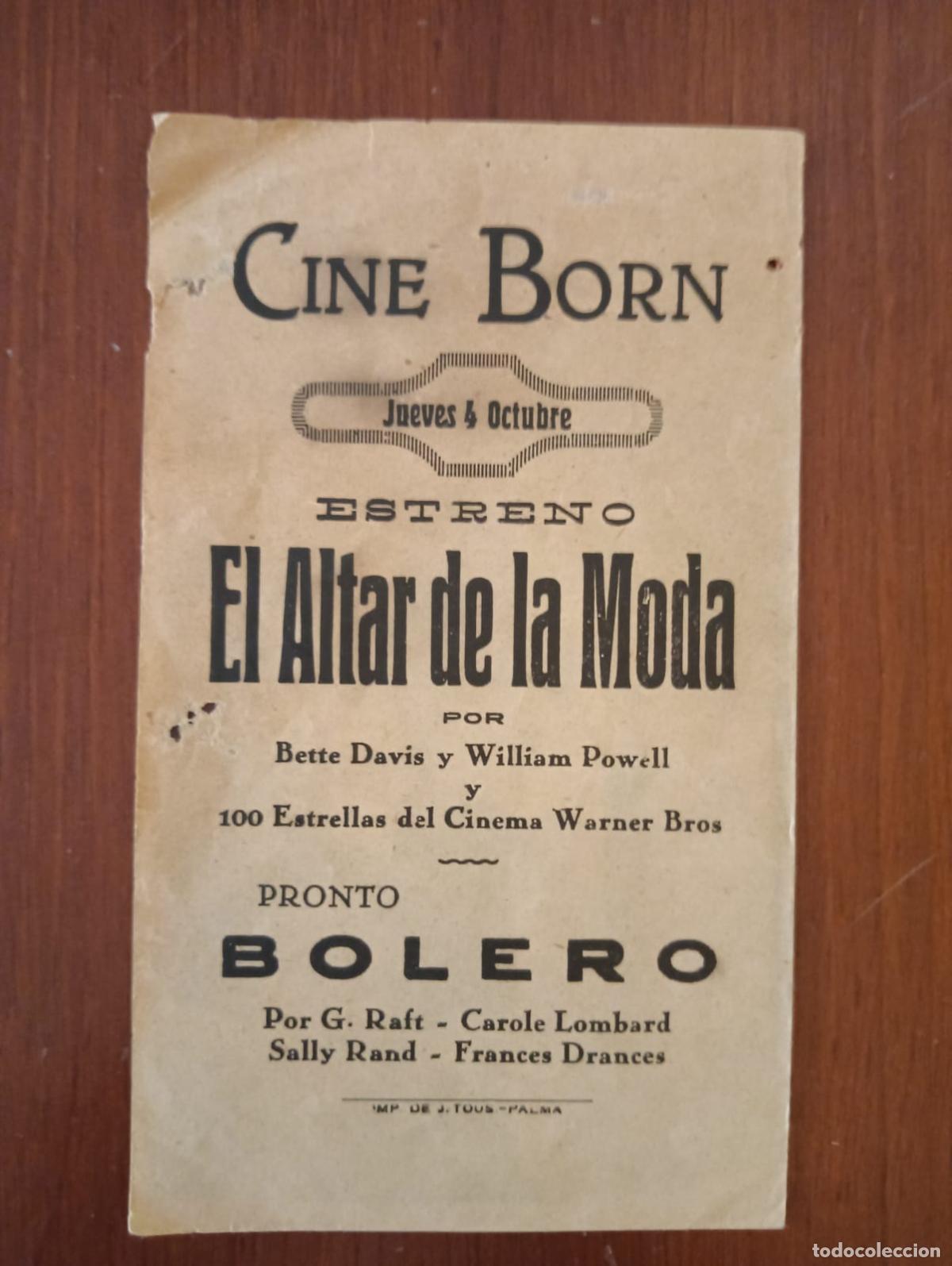 Cine: PTCC 504 EL ALTAR DE LA MODA PROGRAMA DOBLE WARNER WILLIAM POWELL BETTE DAVIS - Foto 3