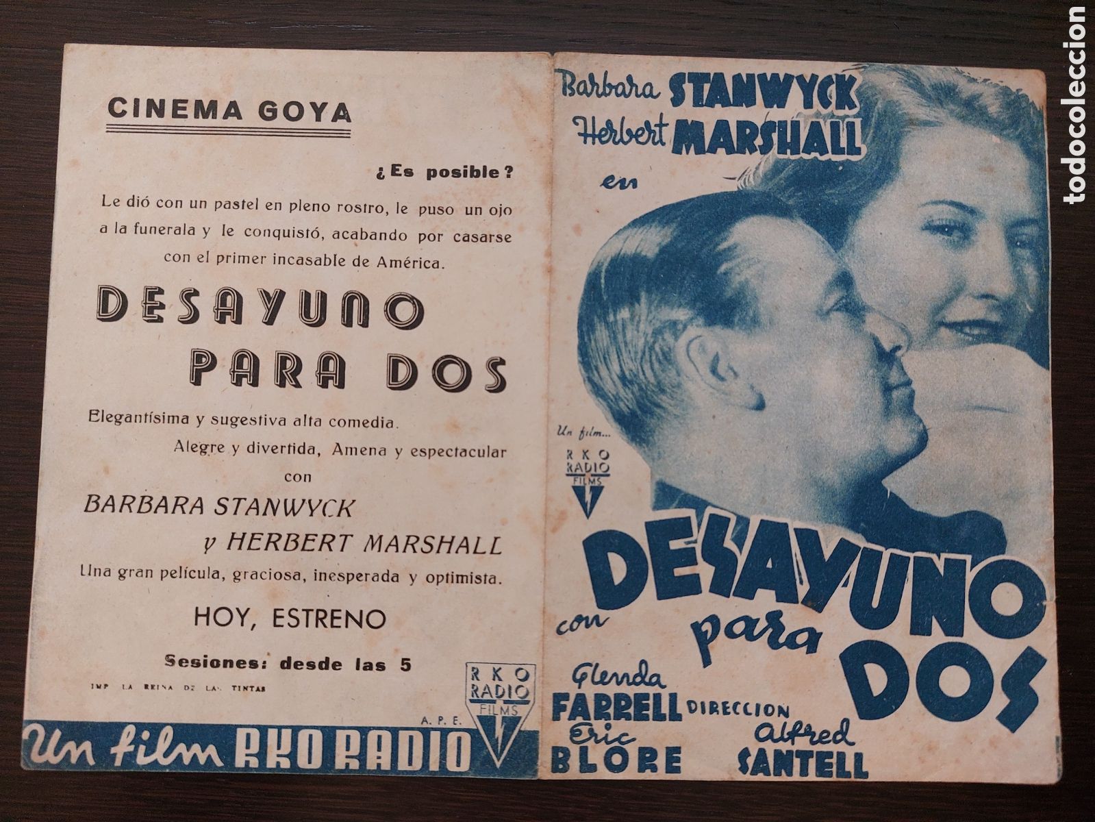 Cine: Programa doble Desayuno para dos con Barbara Stanwyck. Cinema Goya . . - Foto 2