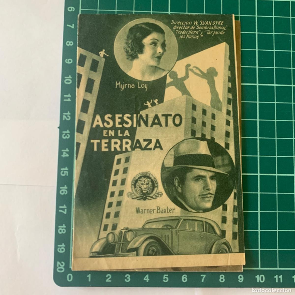 Cinema: Programa de cine folleto de mano pel&iacute;cula asesinato en la terraza salon dore 1934
