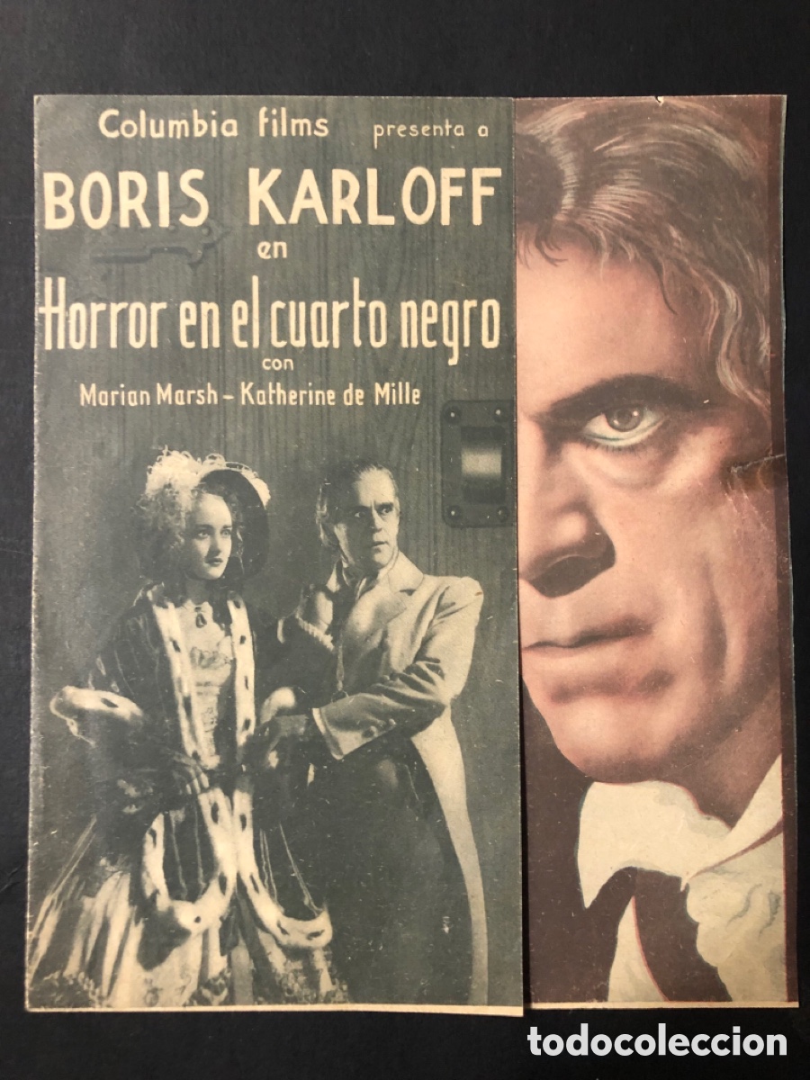 Cinema: Programa horror en el cuarto negro boris karloff con publicidad sal&oacute;n Dore A11