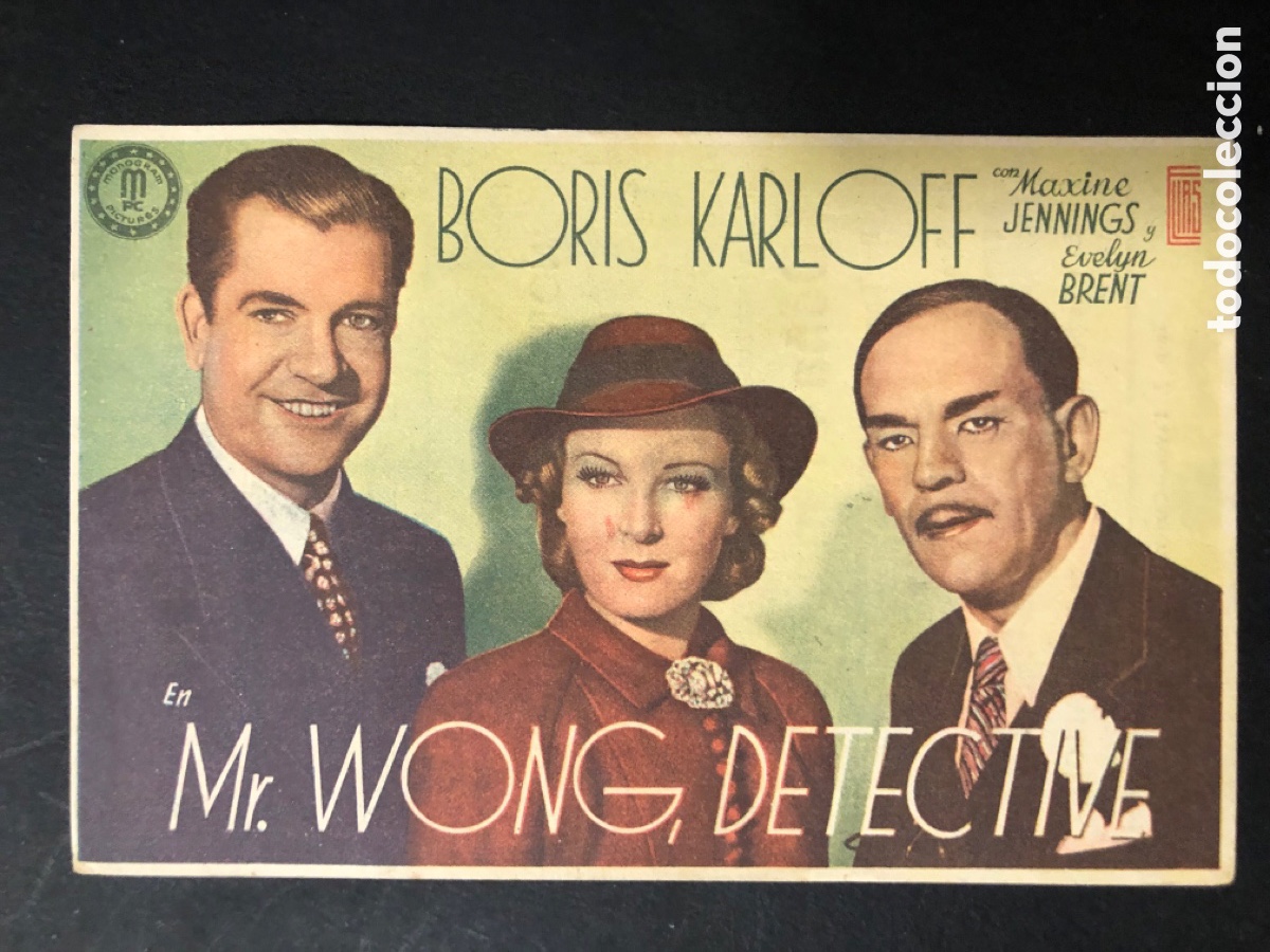 Cinema: Programa Mr Wong detective boris karloff con publicidad teatro de la Marina A11