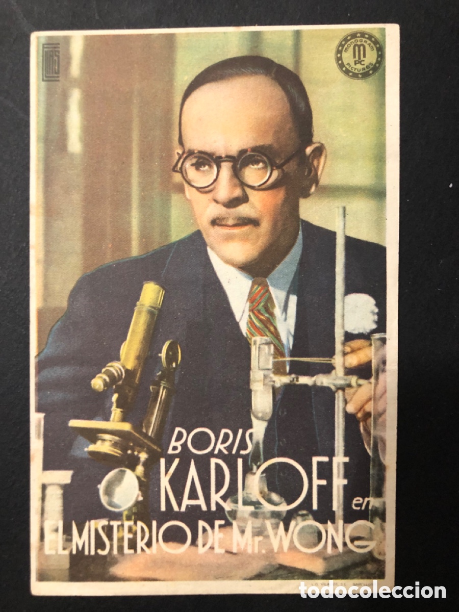 Cinema: Programa el misterio de Mr Wong Boris karloff con publicidad cine tamberlick A11
