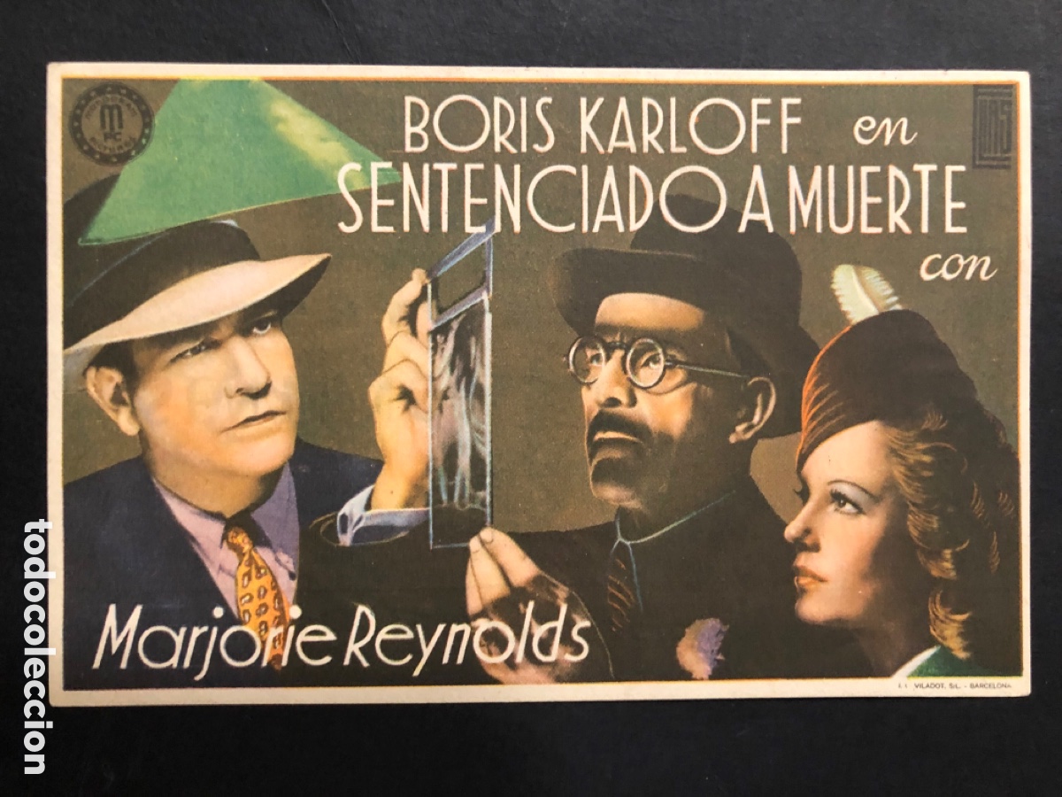 Kino: Programa sentenciado a muerte Boris karloff con publicidad teatro Calder&oacute;n alcoy A11