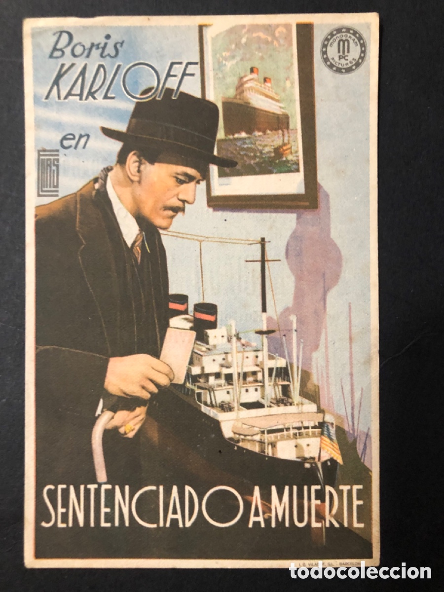 Kino: Programa sentenciado a muerte Boris karloff con publicidad palacio cinema valencia A11