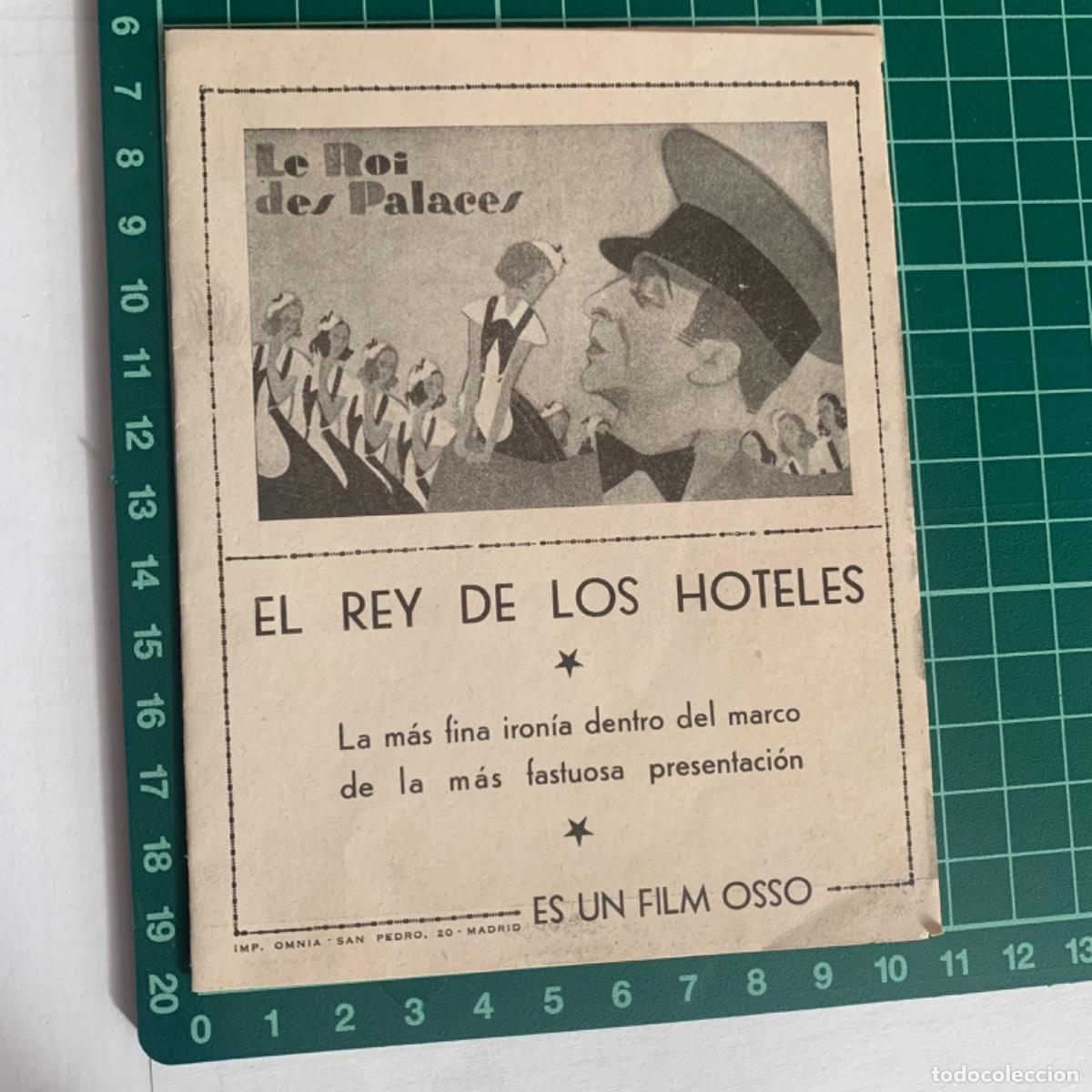 Kino: Programa de cine folleto de mano pelicula el rey de los hoteles 1935 teatro principal