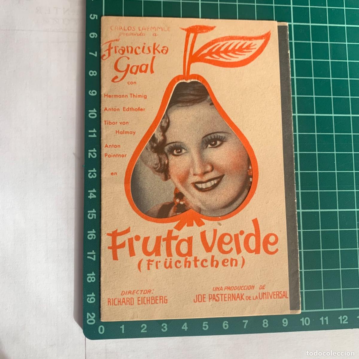 Kino: Programa de cine folleto de mano pelicula fruta verde capitol 1935