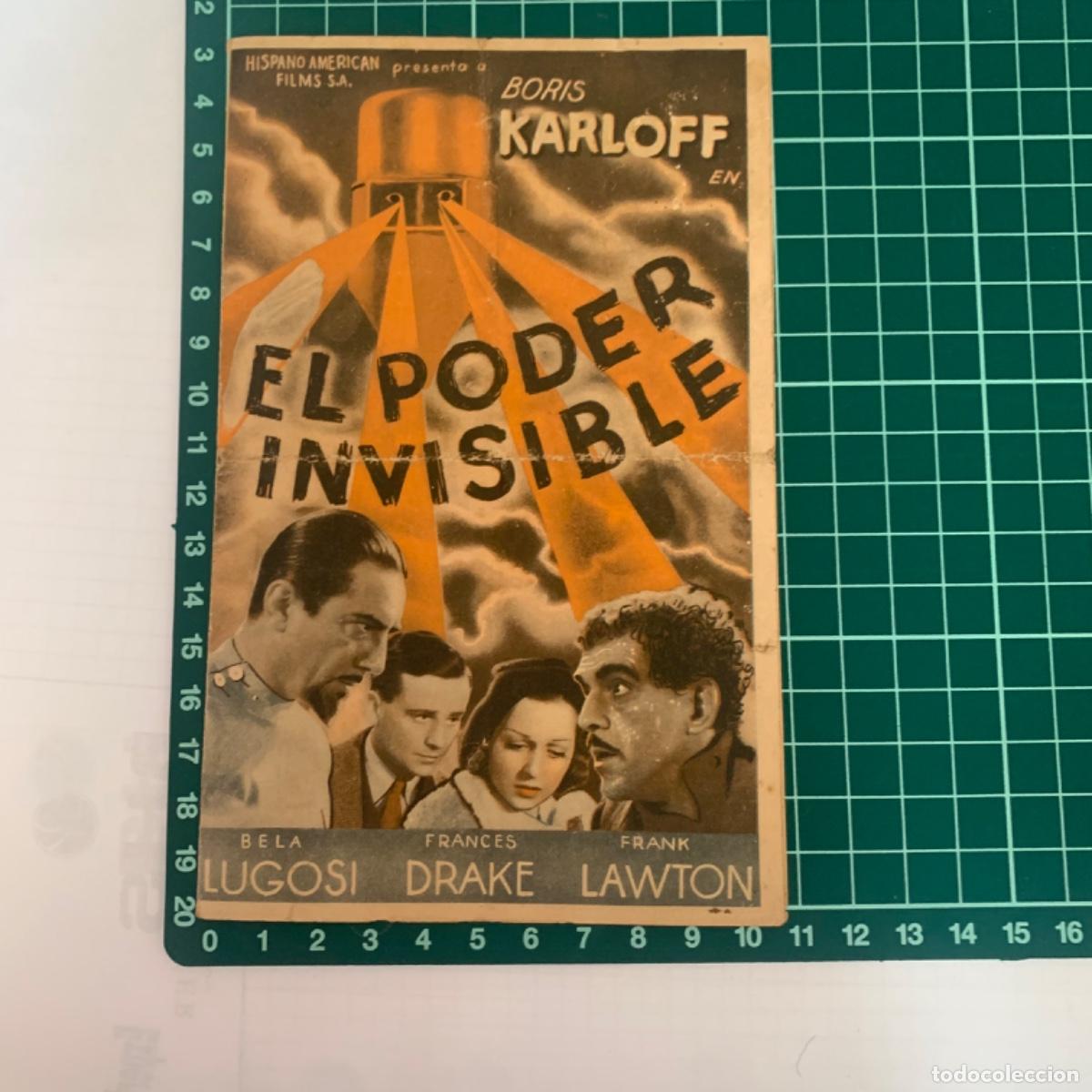 Cine: Programa de cine folleto de mano pelicula el poder invisible rialto 1937 - Foto 1