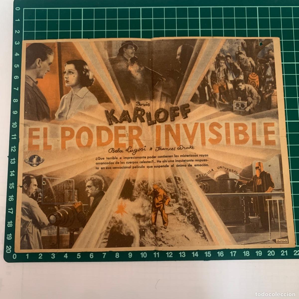 Cine: Programa de cine folleto de mano pelicula el poder invisible rialto 1937 - Foto 2