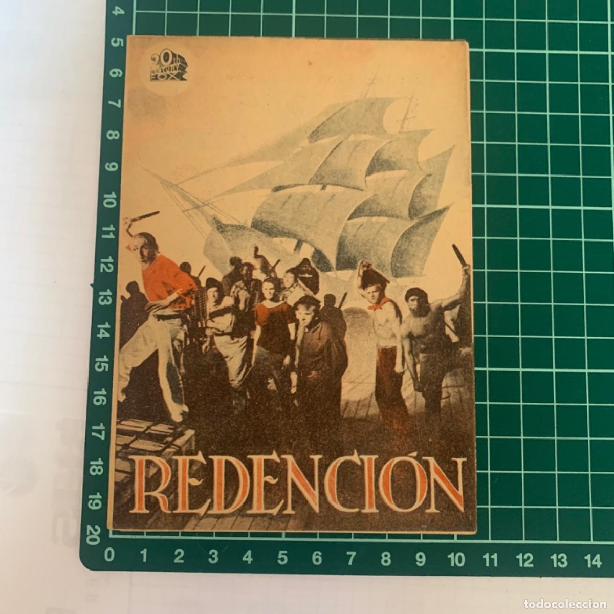 Kino: Programa de cine folleto de mano pelicula redencion dorado