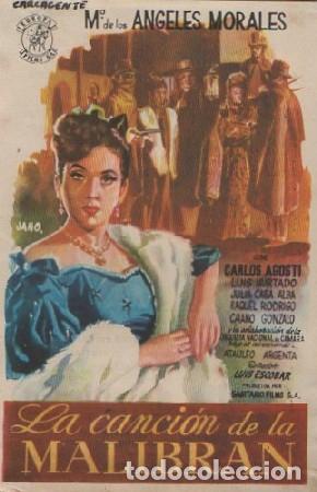 Cine: PROGRAMA DE CINE: LA CANCION DE LA MALIBRAN PC-8298 - Foto 1