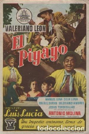 Cine: PROGRAMA DE CINE: EL PIYAYO PC-8306 - Foto 1