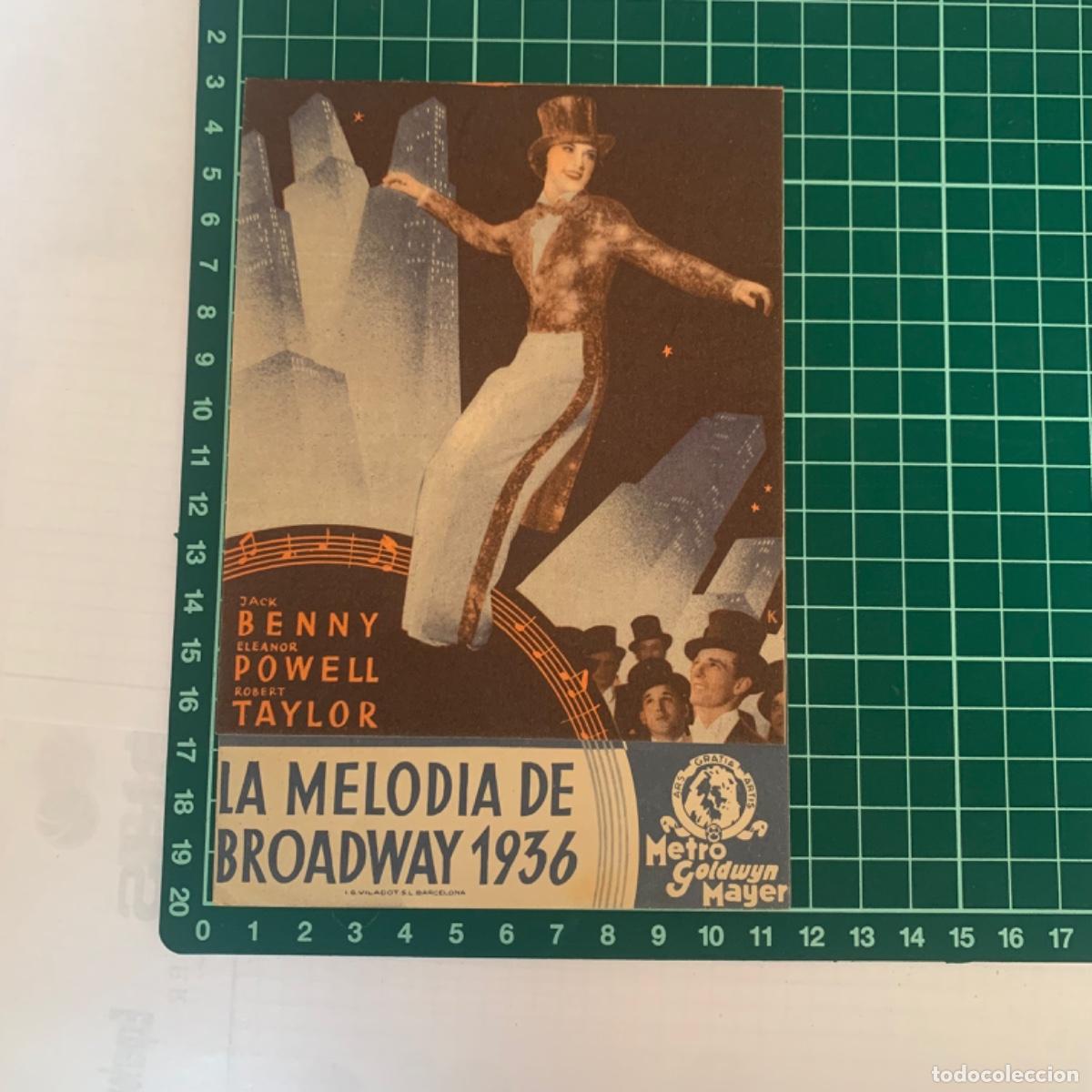 Kino: Programa de cine folleto de mano pelicula la melod&iacute;a de Broadway 1936 gades