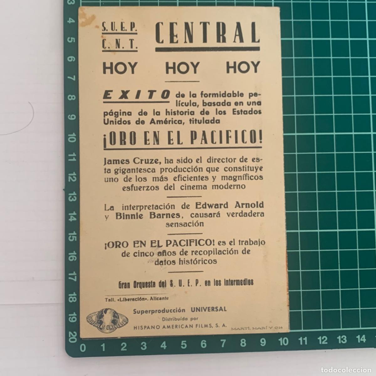 Cine: Folleto de mano, programa de cine pelicula oro en el pac&iacute;fico central - Foto 3
