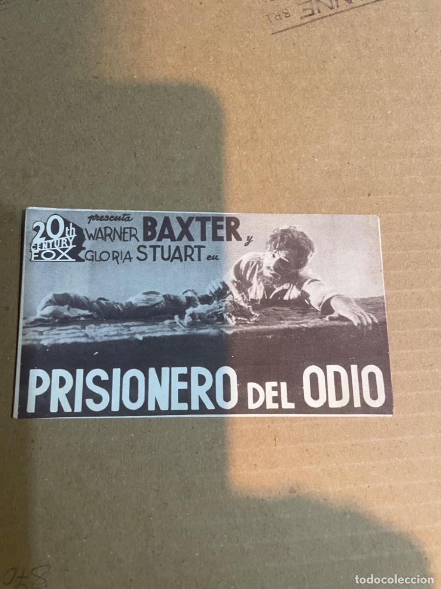 Kino: PRISIONERO DEL ODIO PRESENTA WARNER BAXTER Y GLORIA STUART 20TH CENTURY FOX CINE IMPERIAL Y CERVANTE
