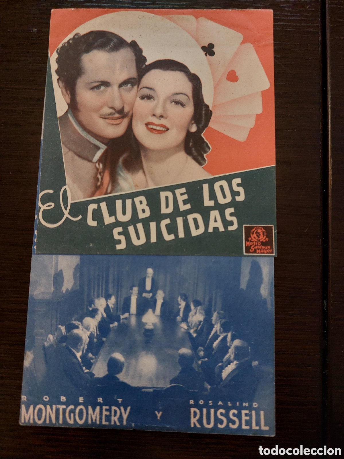  Foglietti di film di film antichi di cinema: Programa doble El club de los suicidas con Robert Montgomery. Front&oacute;n Cinema. A&ntilde;o 1942