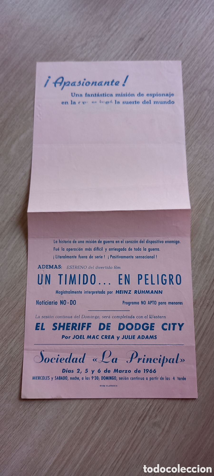 Cine: ANTIGUO PROGRAMA DE CINE SOCIEDAD LA PRINCIPAL - Foto 4