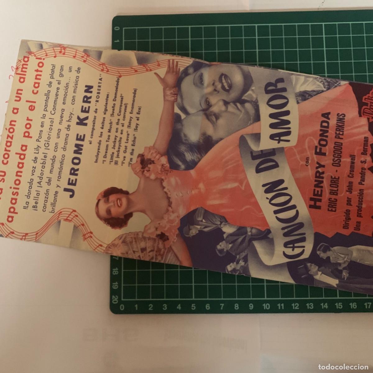 Cine: Programa de cine folleto de mano canci&oacute;n de amor 1937 capitol - Foto 2