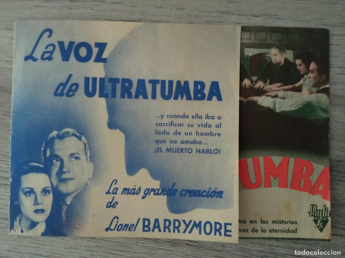  Foglietti di film di film antichi di cinema: LA VOZ DE ULTRATUMBA, LIONEL BARRYMORE