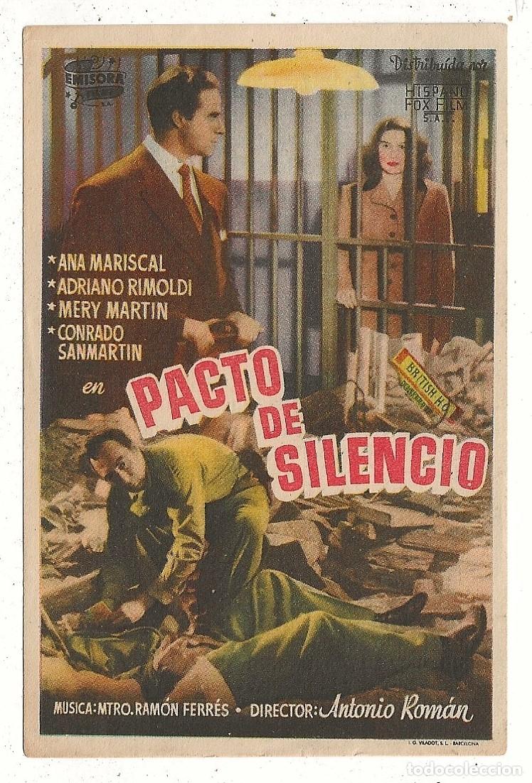 Cine: PACTO DE SILENCIO - PROGRAMA FOLLETO DE MANO CINE - Foto 1