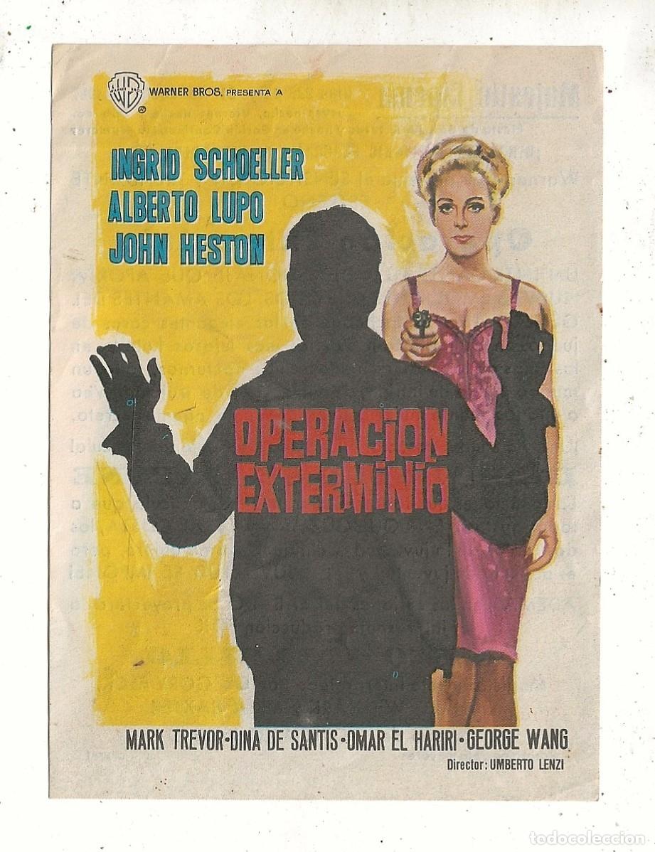 Cine: OPERACI&Oacute;N EXTERMINIO - PROGRAMA FOLLETO DE MANO CINE - Foto 1