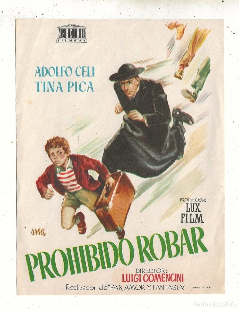 Cine: PROHIBIDO ROBAR - PROGRAMA FOLLETO DE MANO CINE - Foto 1