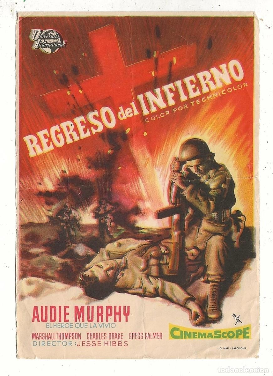 Cine: REGRESO DEL INFIERNO - PROGRAMA FOLLETO DE MANO CINE - Foto 1