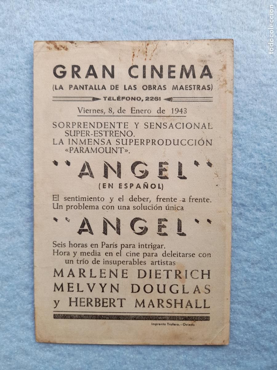Cine: &Aacute;ngel. Marlene Dietrich, Herbert Marshall, Melvyn Douglas. - Foto 2