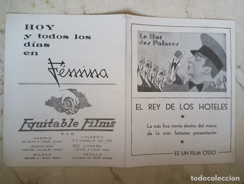 Cine: PTCC 191 EL REY DE LOS HOTELES PROGRAMA DOBLE EQUITABLE FILMS JULES BERRY - Foto 1