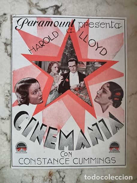 Cine: PTCC 191 CINEMANIA PROGRAMA DOBLE PARAMOUNT HAROLD LLOYD CONSTANCE CUMMINGS - Foto 1