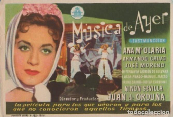 Cine: PROGRAMA DE CINE: M&Uacute;SICA DE AYER PC-8344 - Foto 1