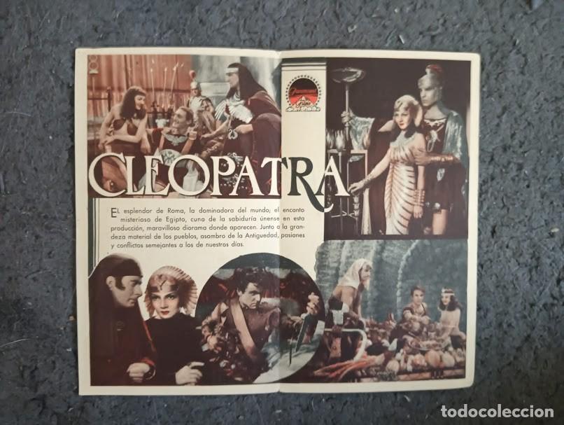 Cine: PTCC 191 CLEOPATRA PROGRAMA DOBLE PARAMOUNT CLAUDETTE COLBERT CECIL B. DEMILLE - Foto 2