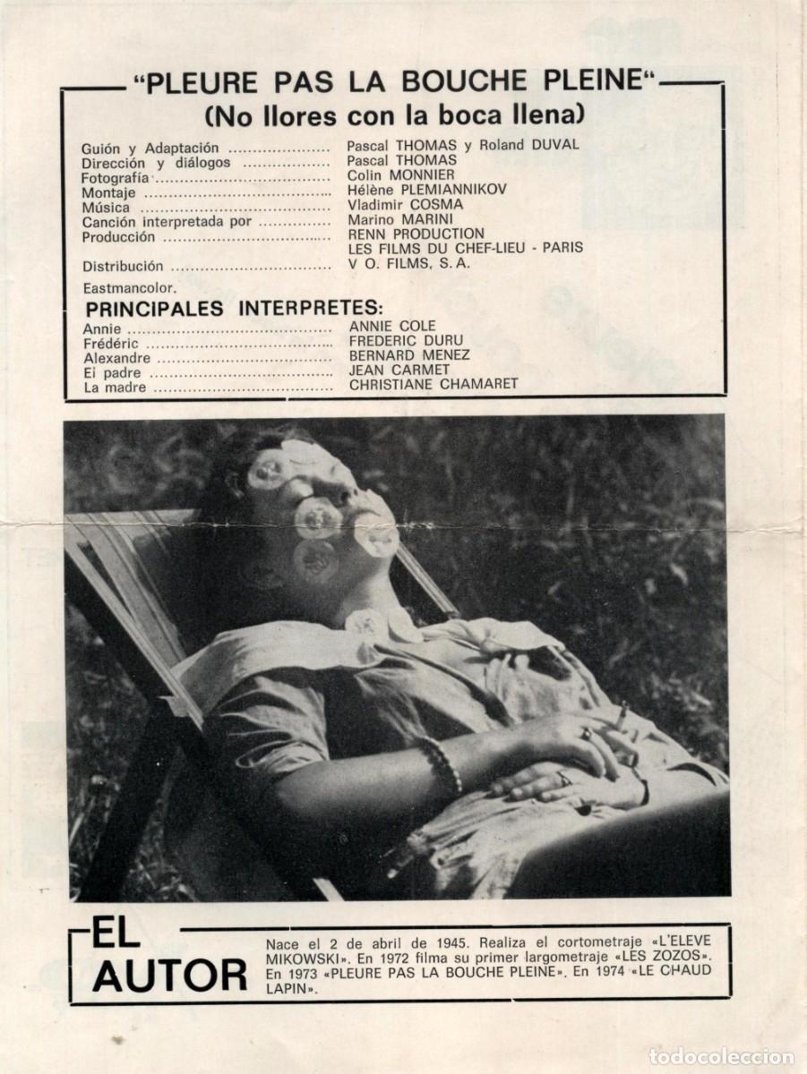 Cine: Programa de mano Cine Morat&iacute;n (Barcelona) a&ntilde;os 70 - Foto 2
