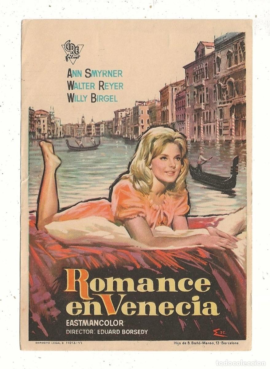 Cine: ROMANCE EN VENECIA - PROGRAMA FOLLETO DE MANO CINE - Foto 1