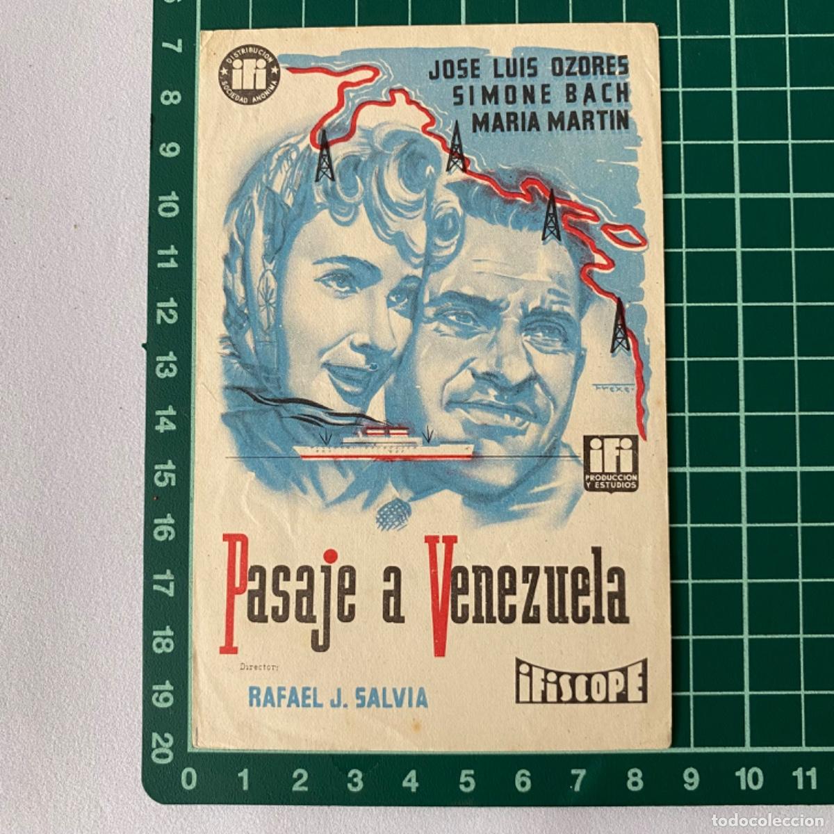 Cine: folleto de mano programa de cine pelicula Pasaje a Venezuela - Foto 1