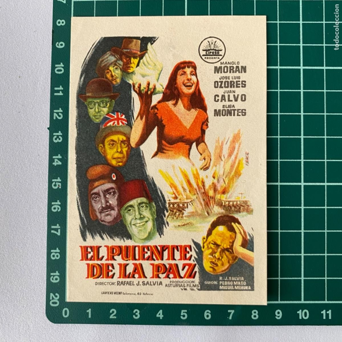 Cine: folleto de mano programa de cine pelicula El puente de la paz - Foto 1