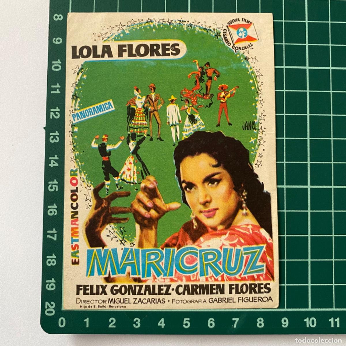 Cine: folleto de mano programa de cine pelicula Maricruz - Foto 1
