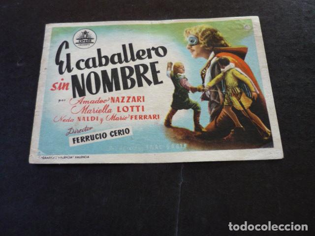 Cine: EL CABALLERO SIN NOMBRE PROGRAMA DE MANO SIN PUBLICIDAD - Foto 1