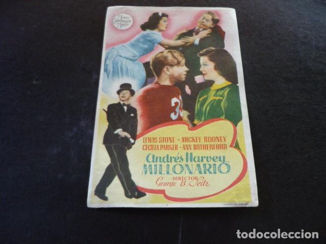 Cine: ANDRES HARVEY MILLONARIO PROGRAMA DE MANO SIN PUBLICIDAD - Foto 1