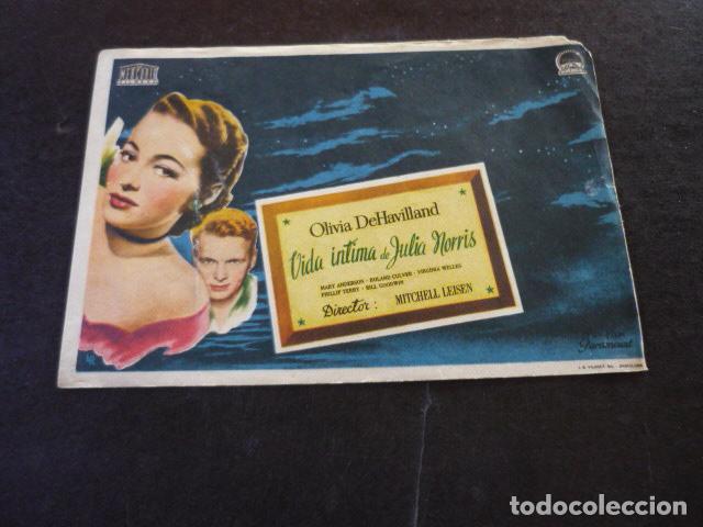 Cine: VIDA INTIMA DE JULIA NORRIS PROGRAMA DE MANO SIN PUBLICIDAD - Foto 1