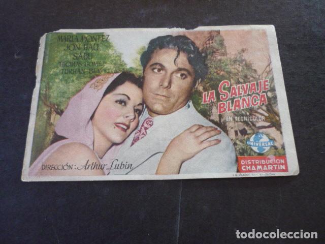 Cine: LA SALVAJE BLANCA PROGRAMA DE MANO SIN PUBLICIDAD - Foto 1
