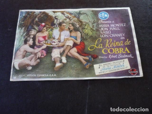 Cine: LA REINA DE COBRA PROGRAMA DE MANO SIN PUBLICIDAD - Foto 1