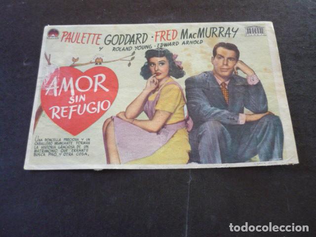 Cine: AMOR SIN REFUGIO PROGRAMA DE MANO SIN PUBLICIDAD - Foto 1