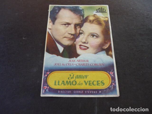 Cine: EL AMOR LLAM&Oacute; DOS VECES PROGRAMA DE MANO SIN PUBLICIDAD - Foto 1