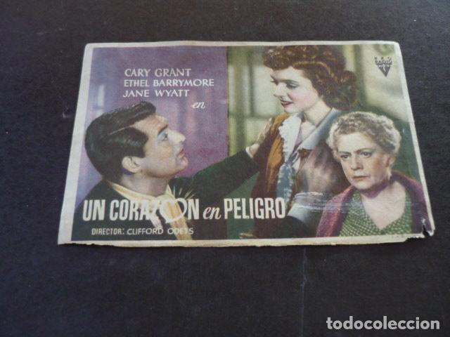Cine: UN CORAZON EN PELIGRO PROGRAMA DE MANO SIN PUBLICIDAD - Foto 1