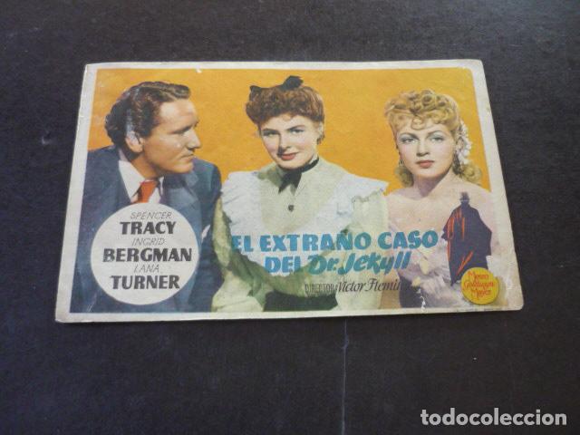 Cine: EL EXTRA&Ntilde;O CASO DEL DR. JEKYLL PROGRAMA DE MANO CON PUBLICIDAD CINE GRANADA - Foto 1